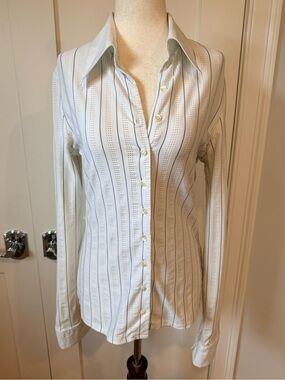 Rayure Paris Slim Fit White Striped Button-Down Shirt